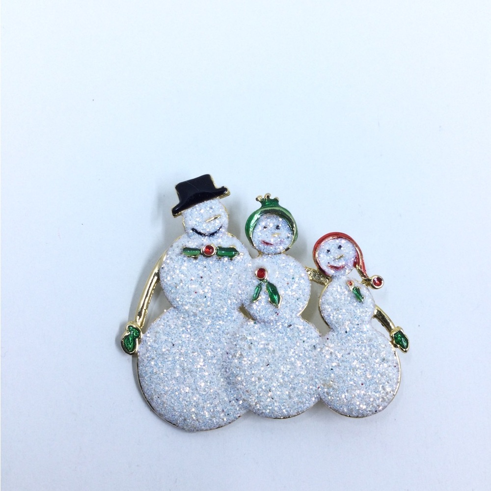Danecraft Snowman family Christmas Brooch